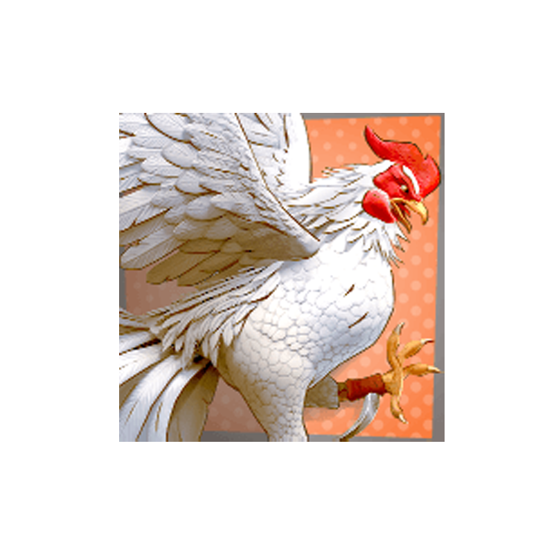 white rooster symbol